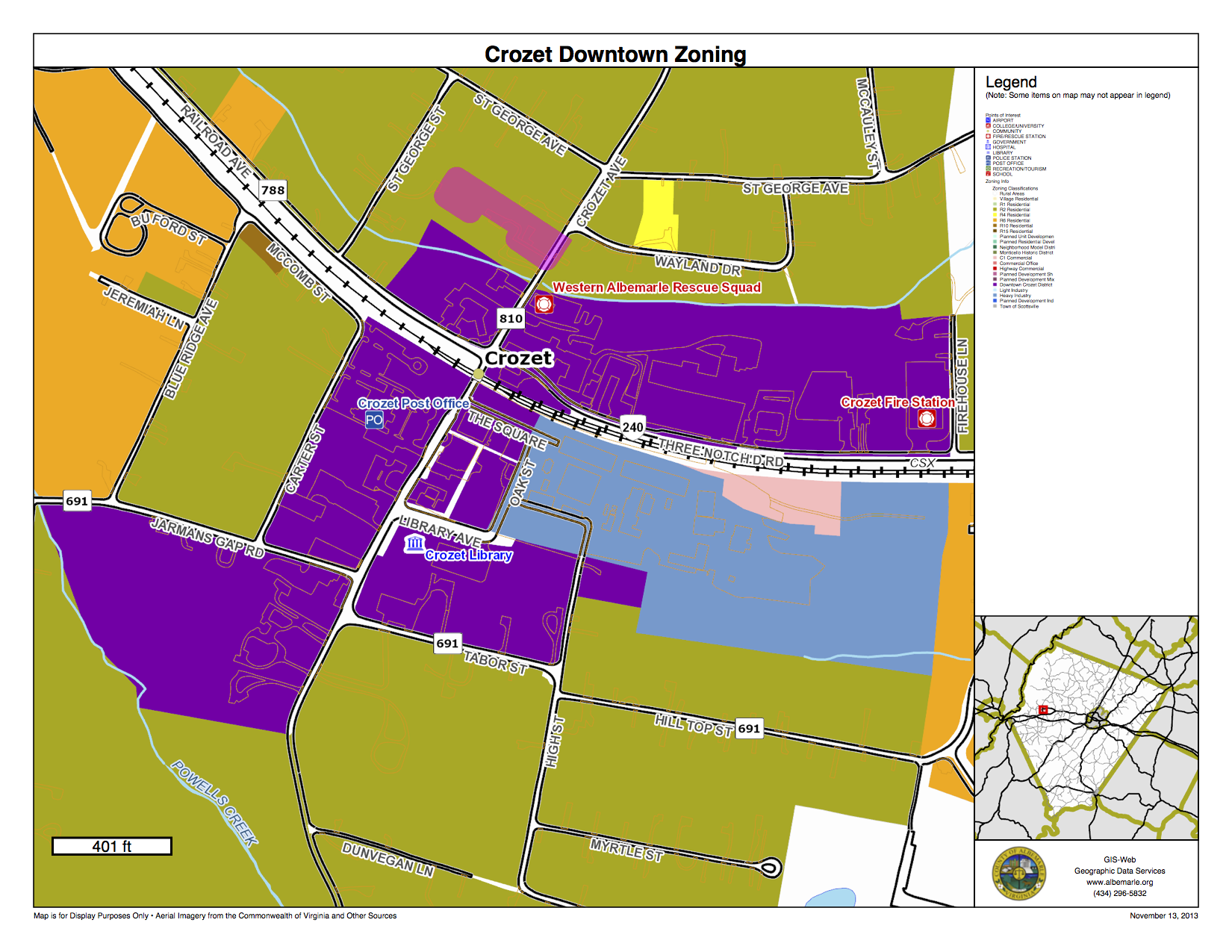 Downtown Crozet Zoning Map